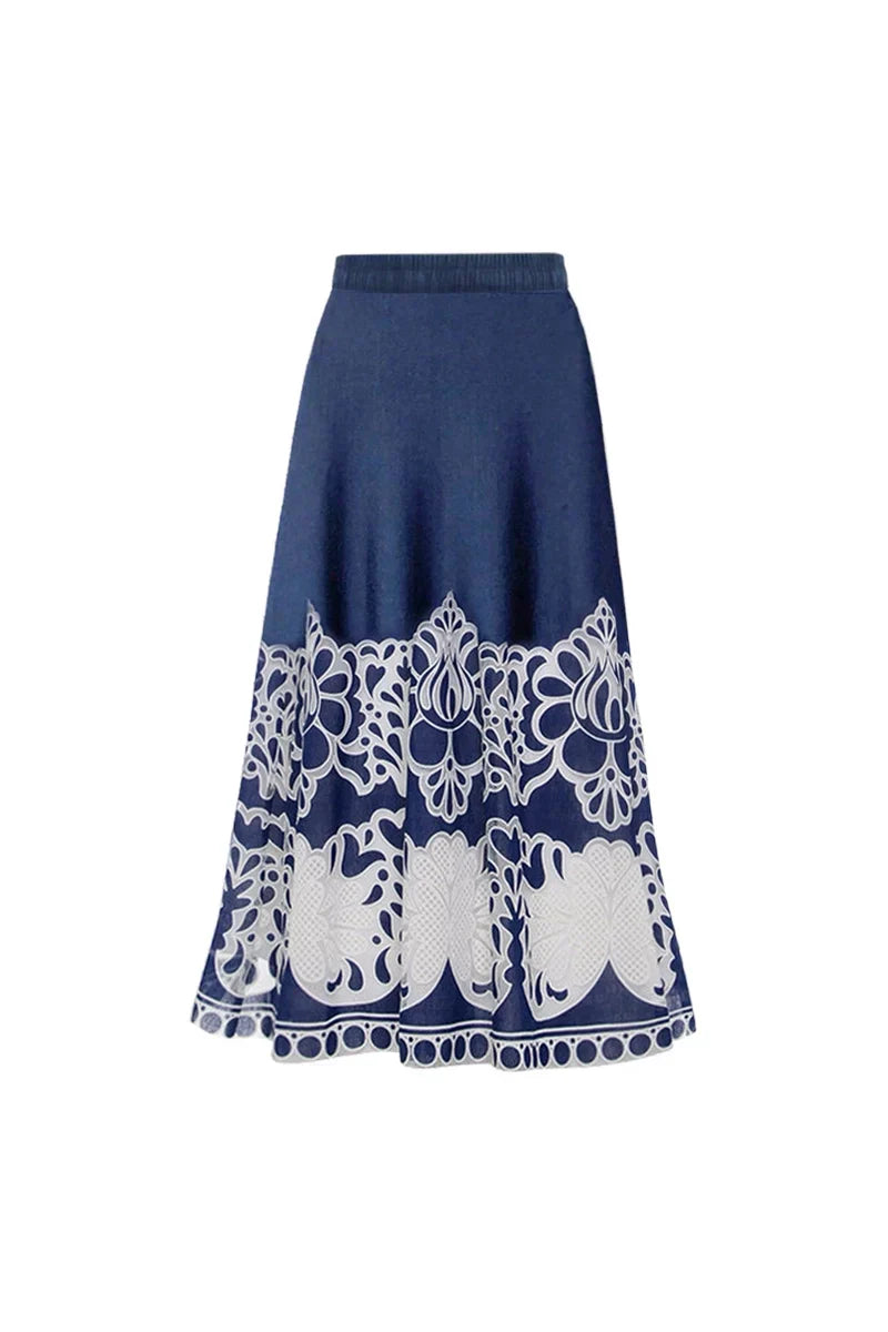 Ethnic Print Swimsuit Set