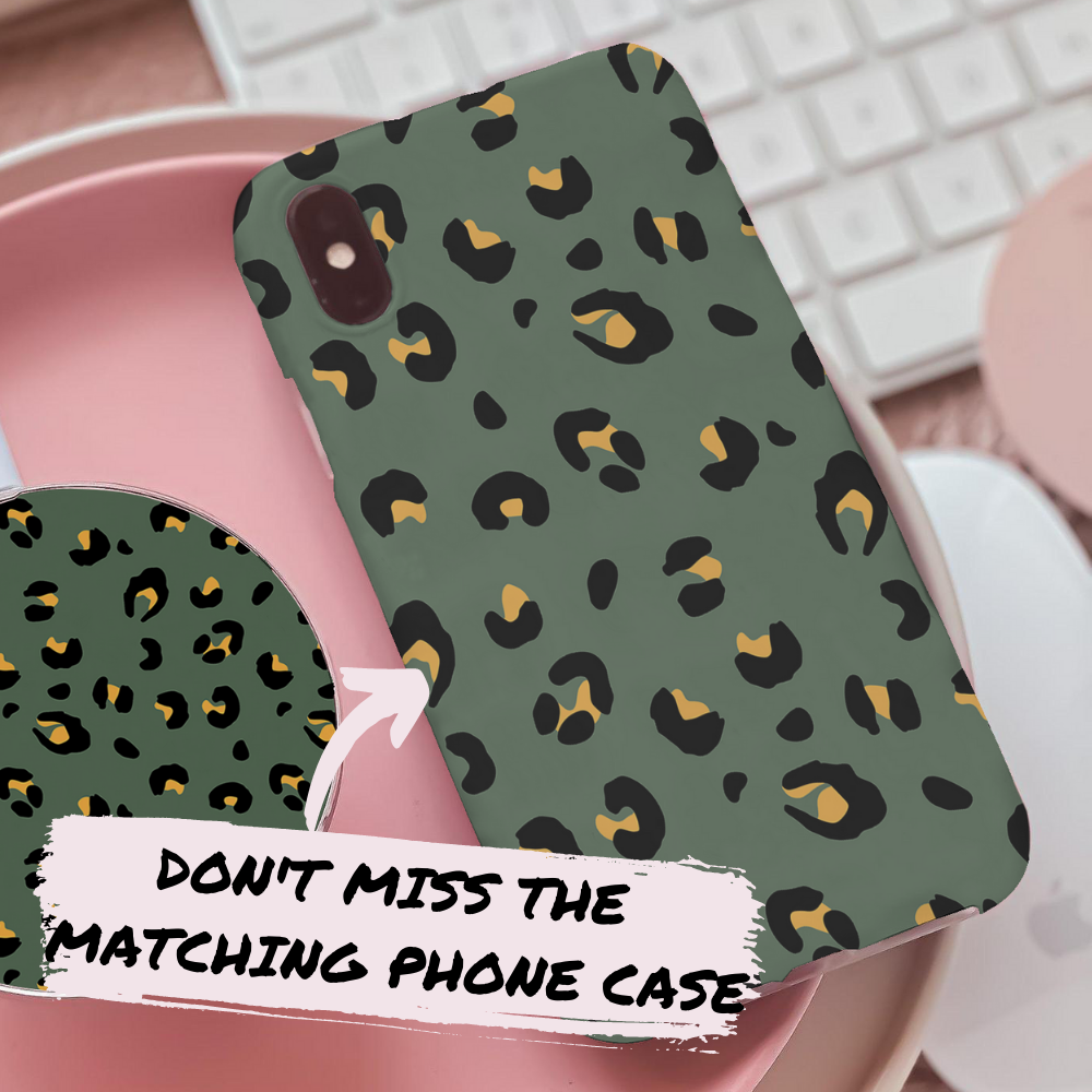 Haki Leopar Desenli Apple Watch Kayışı