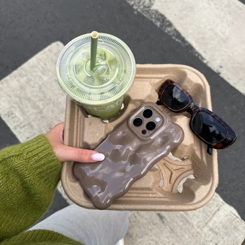 3D Bubble Phone Case - Mocha
