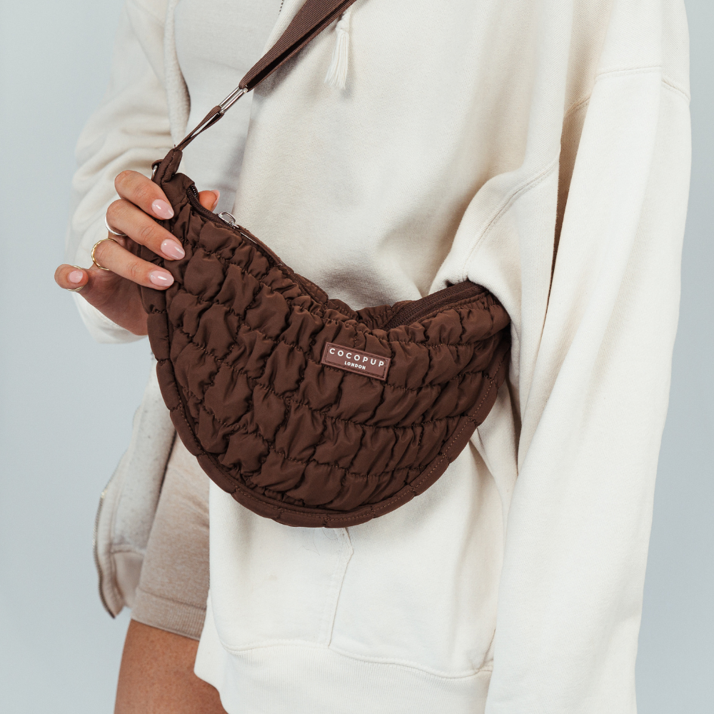 Çapraz Askılı Hilal Şekilli Köpek Gezdirme Çantası Seti - Espresso