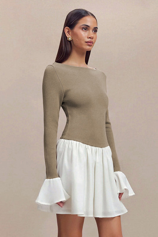 Candice Balloon Sleeves Knit Mini Dress