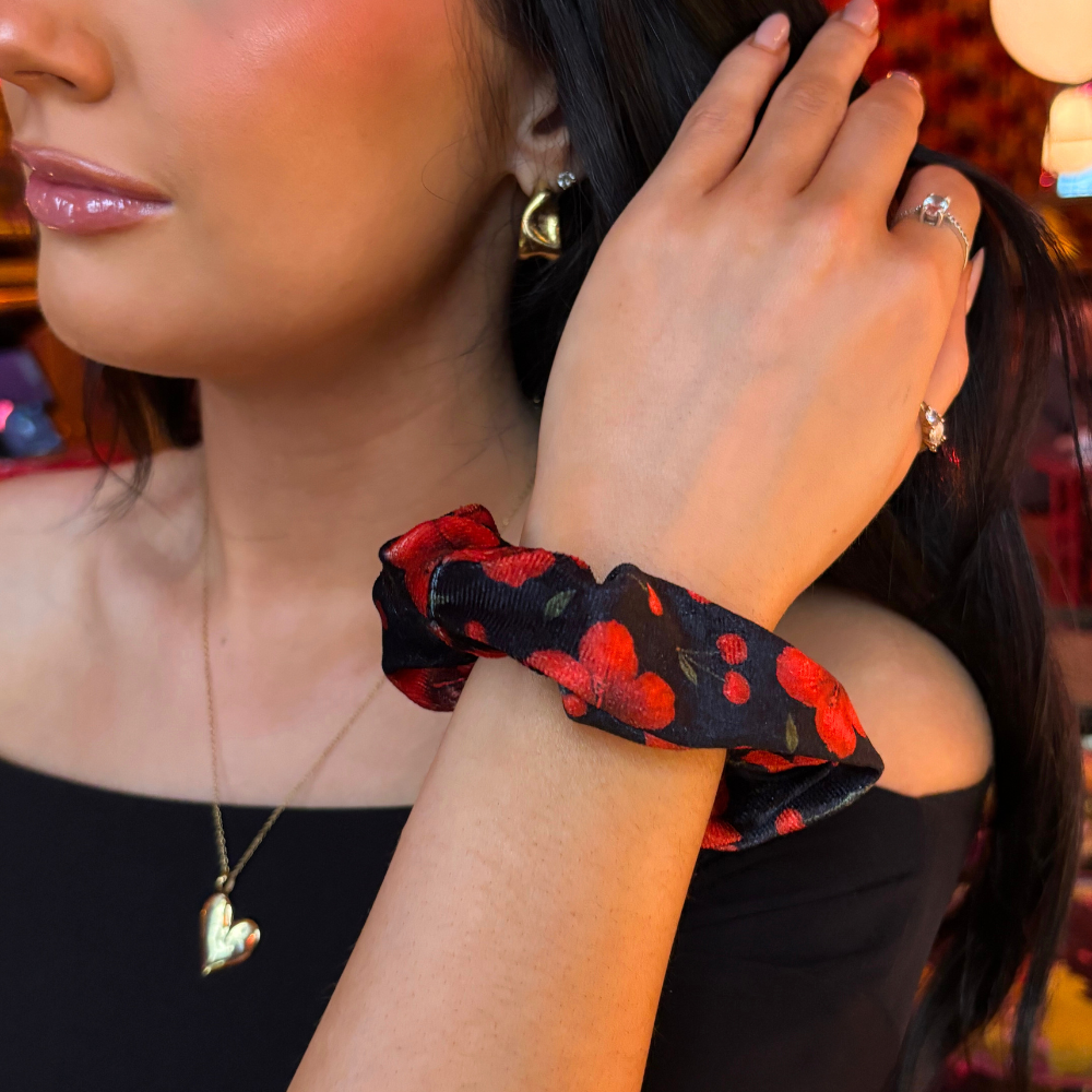 Kiraz ve Hibiskuslu Saç Tokası 