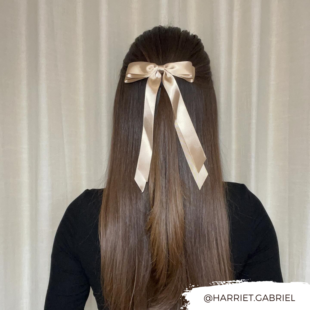 Ribbon Bow Clip - Caramel Nude