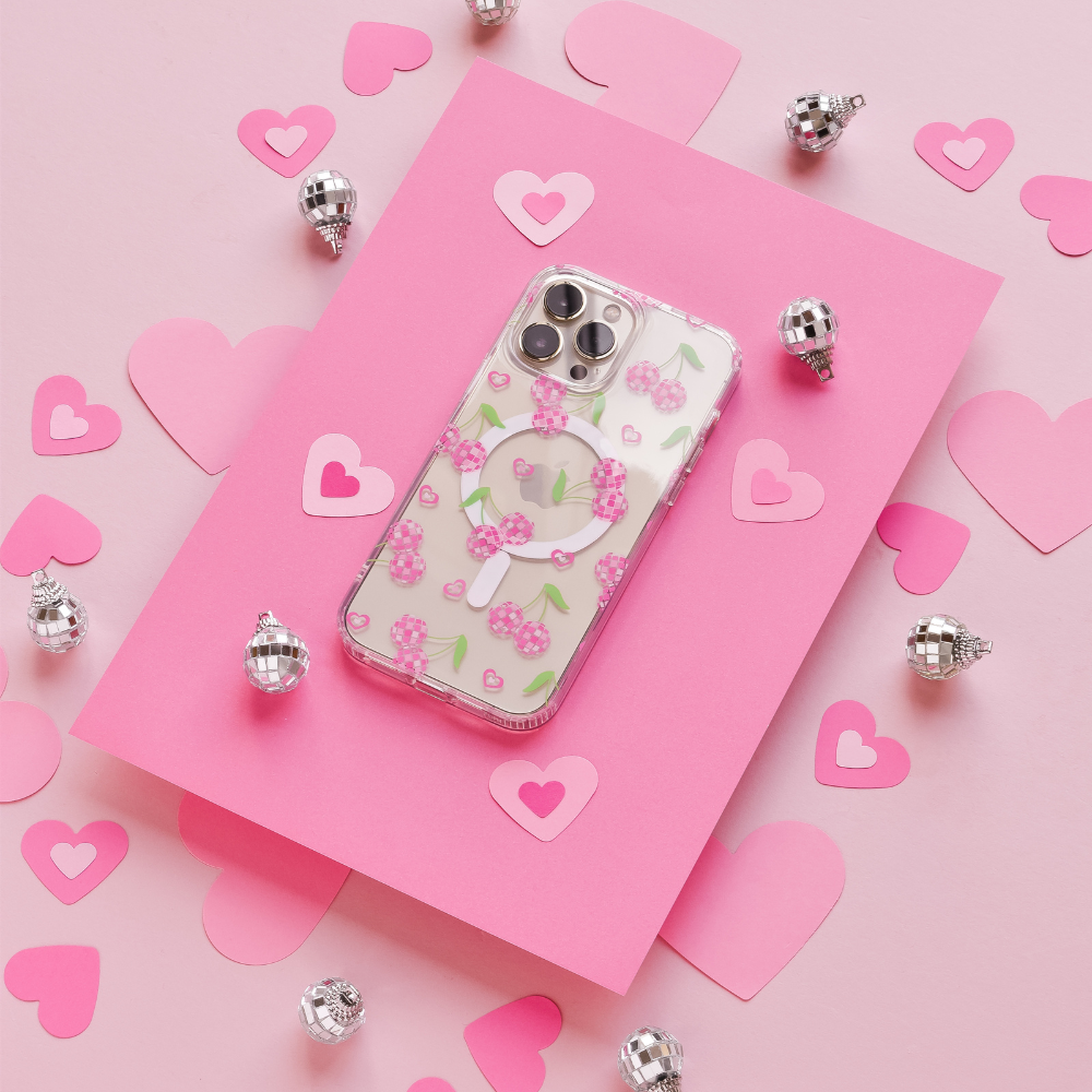 Şeffaf MagSafe® Telefon Kılıfı - Disko Kirazları