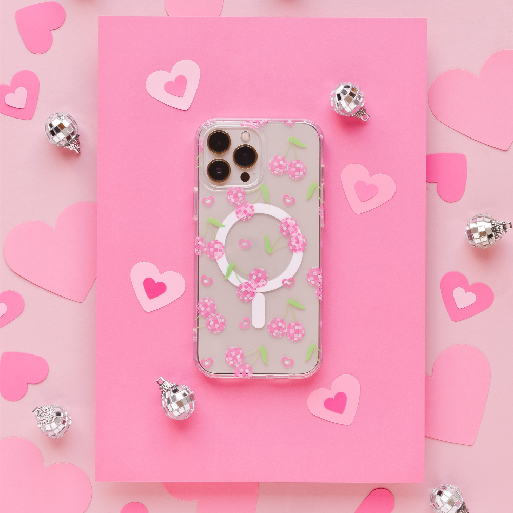 Şeffaf MagSafe® Telefon Kılıfı - Disko Kirazları