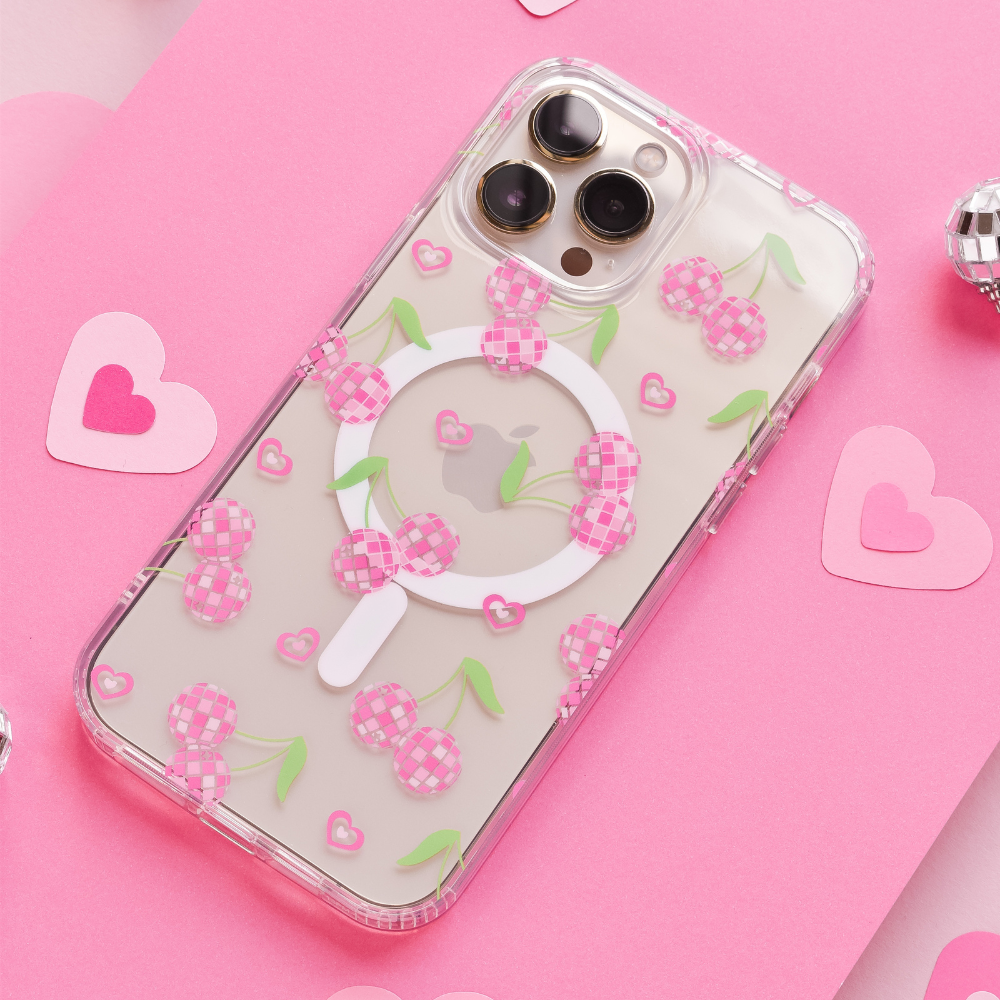 Şeffaf MagSafe® Telefon Kılıfı - Disko Kirazları