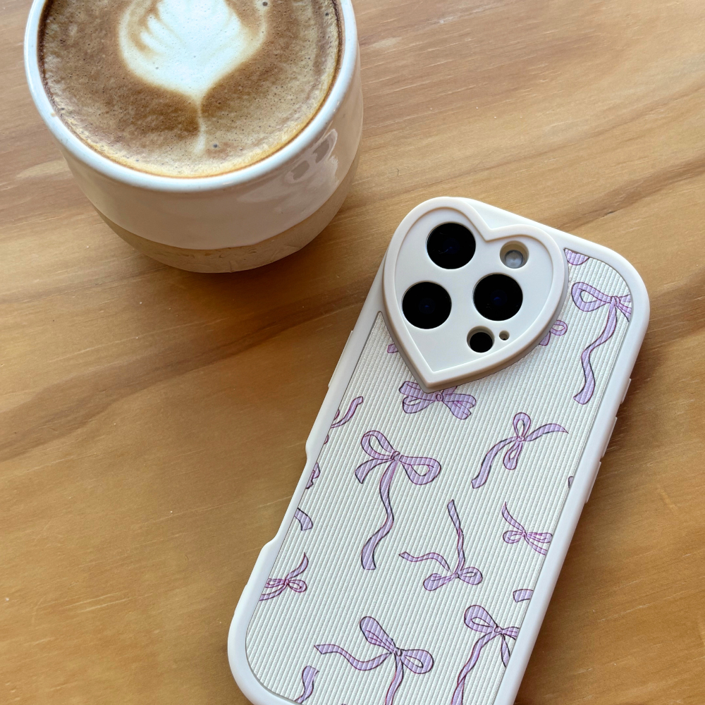 Bowtifully Ribbed Heart Camera Phone Case