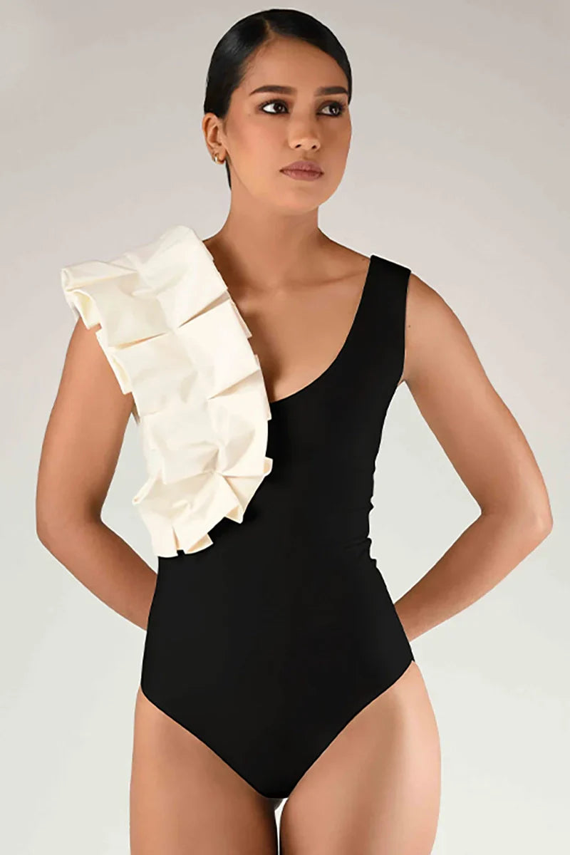 Elegant Polka Dot One-Piece Swimsuit