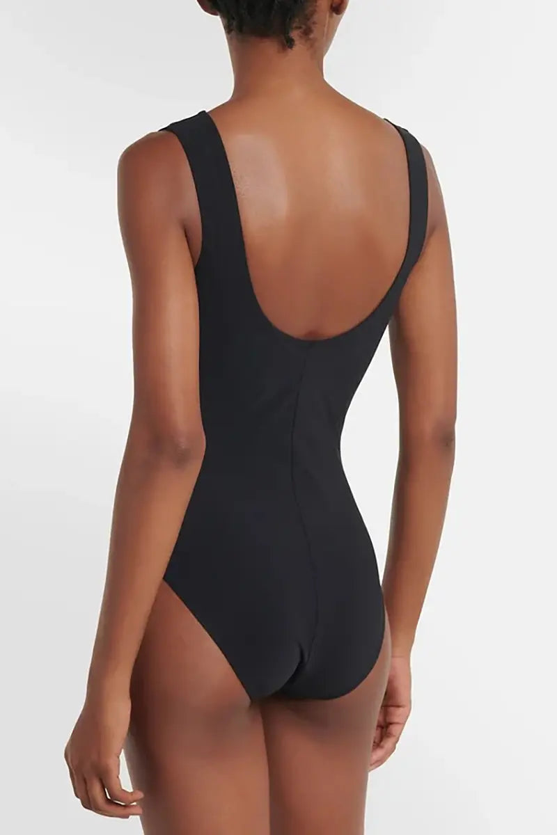 Colorblock One Piece Swimsuit Set