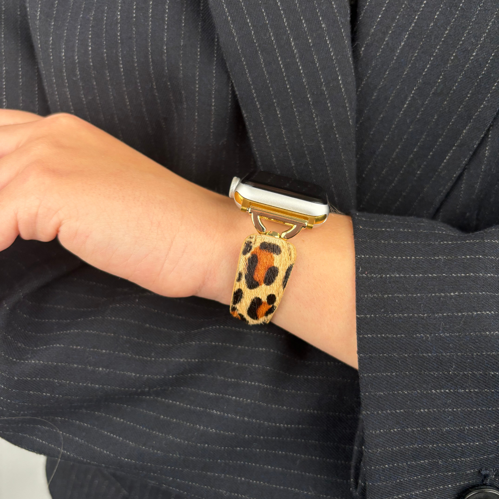 Leopar Desenli Apple Watch Kayışı