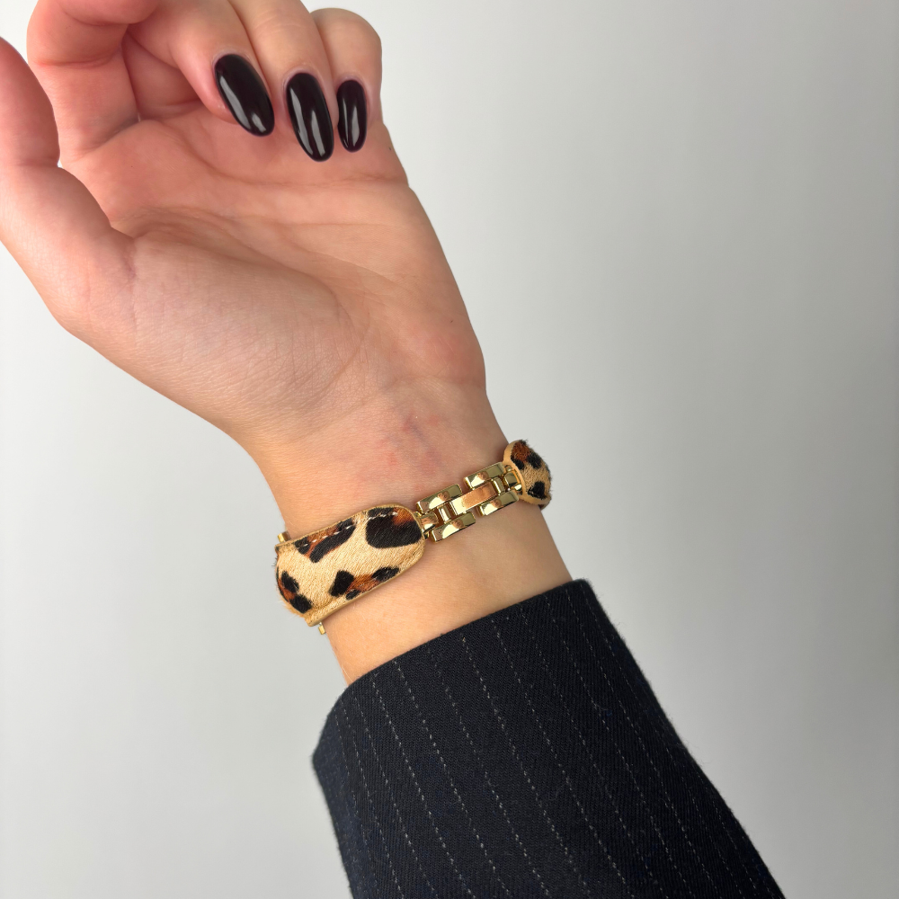Leopar Desenli Apple Watch Kayışı