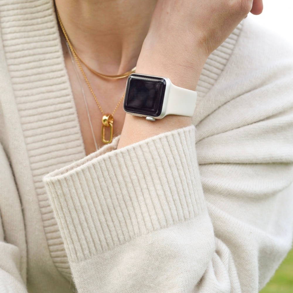 NAKD Apple Watch Kayışı - Badem Beyazı 