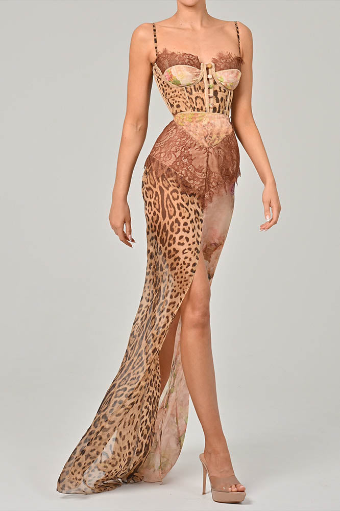 Whispers of the Wild – Waist-Tied Maxi Dress