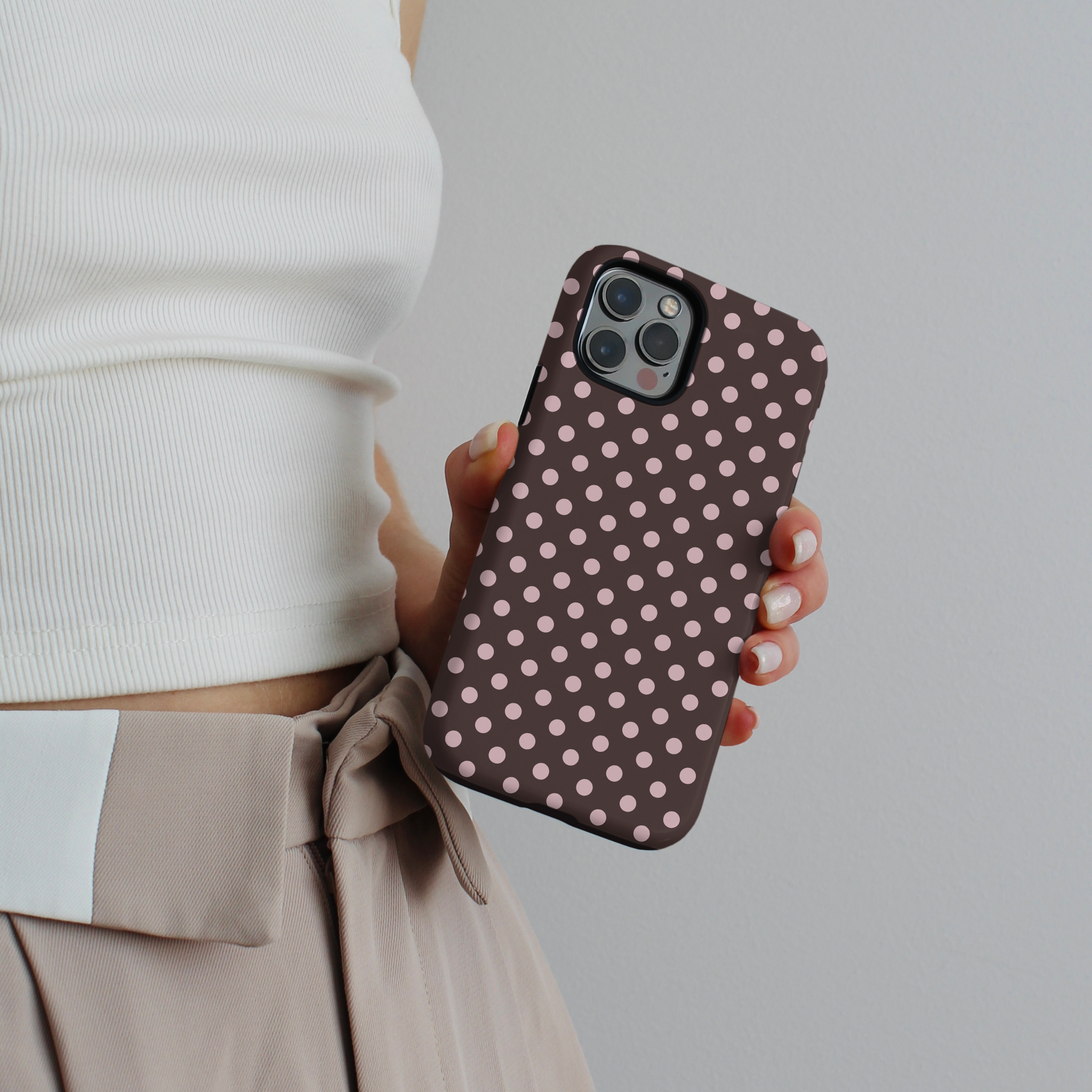 Tough MagSafe® Phone Case - Brown Polka Dot