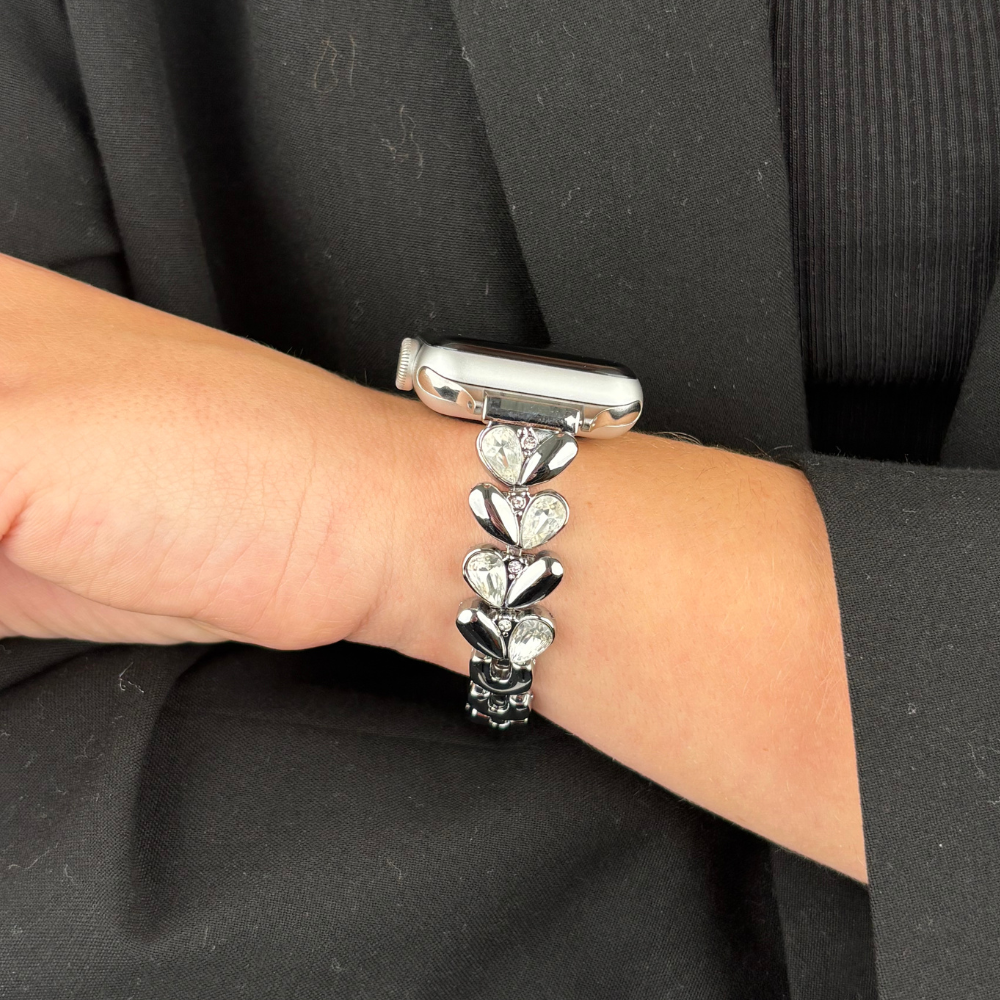 Sparkle Petal Apple Watch Strap - Silver