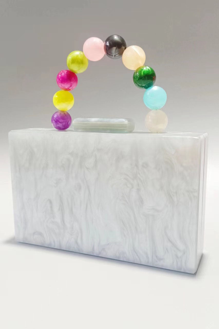 Beaded Chain Marbling Handbag