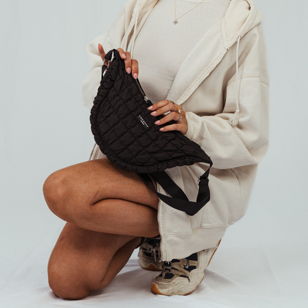 Çapraz Askılı Hilal Şekilli Köpek Gezdirme Çantası Seti - Onyx