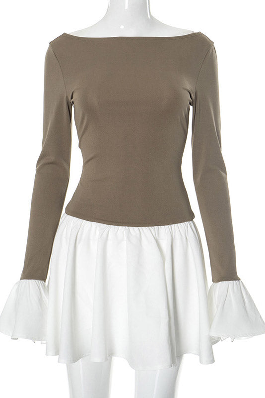 Candice Balloon Sleeves Knit Mini Dress