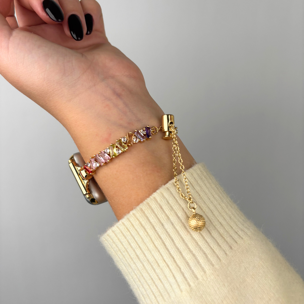 Riviera Kristal Apple Watch Kayışı - Altın