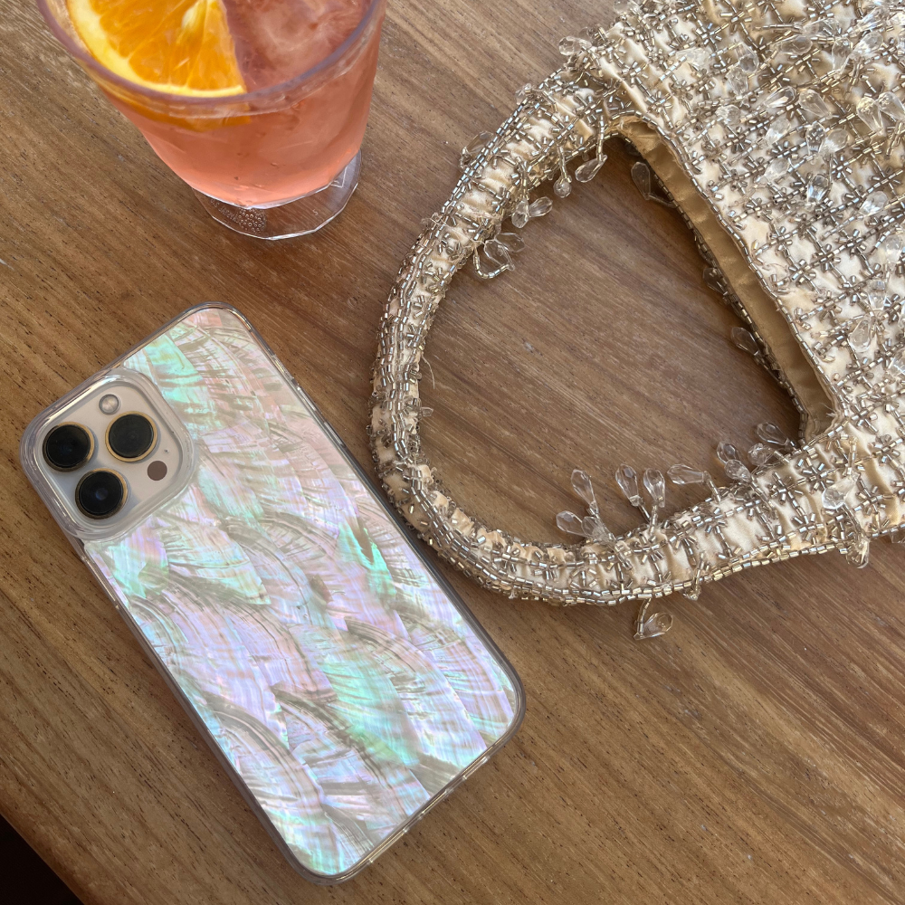 Real Natural Shell Phone Case - White