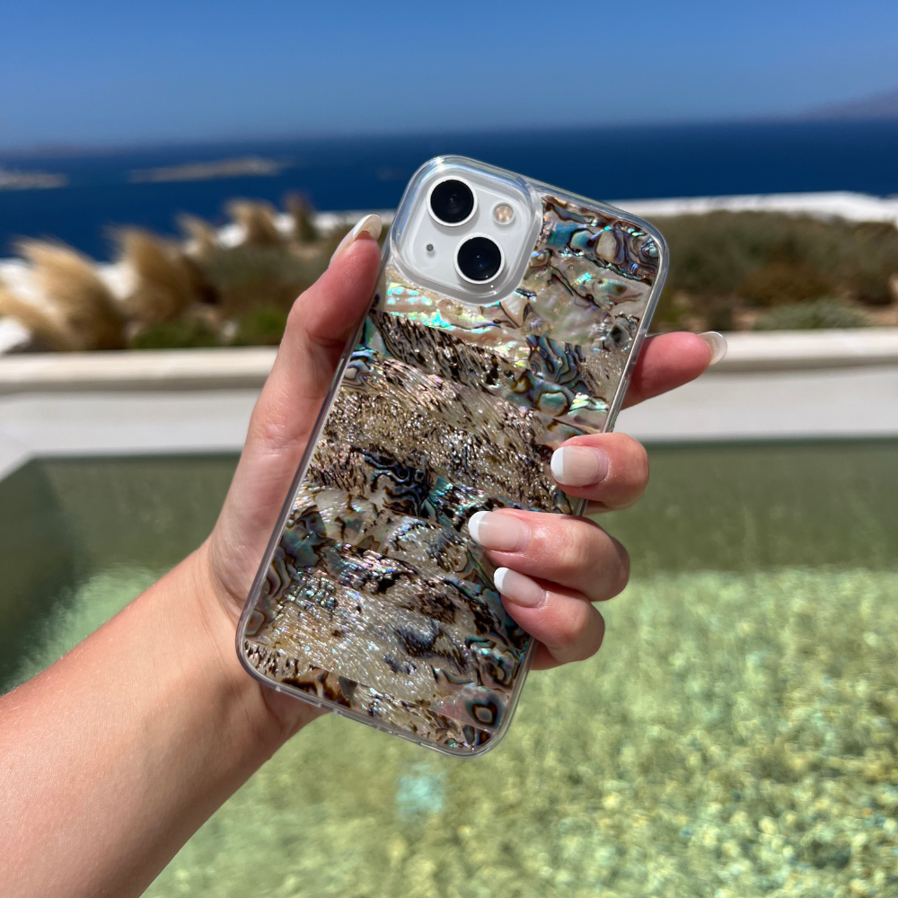 Gerçek Doğal Deniz Kabuğu Telefon Kılıfı - Siyah