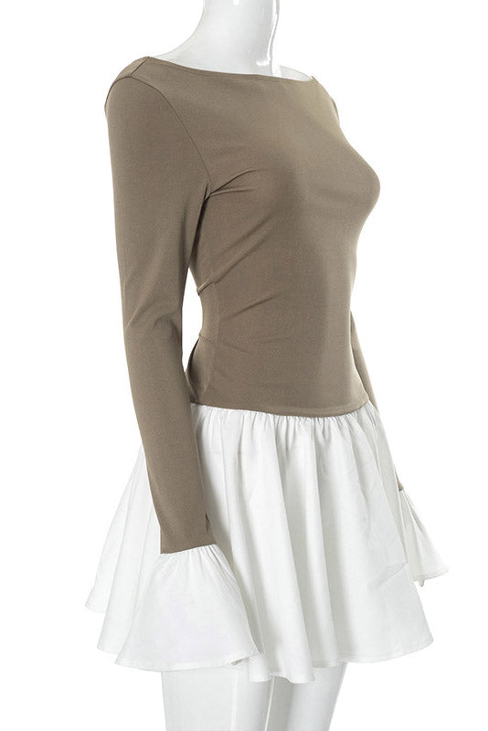 Candice Balloon Sleeves Knit Mini Dress