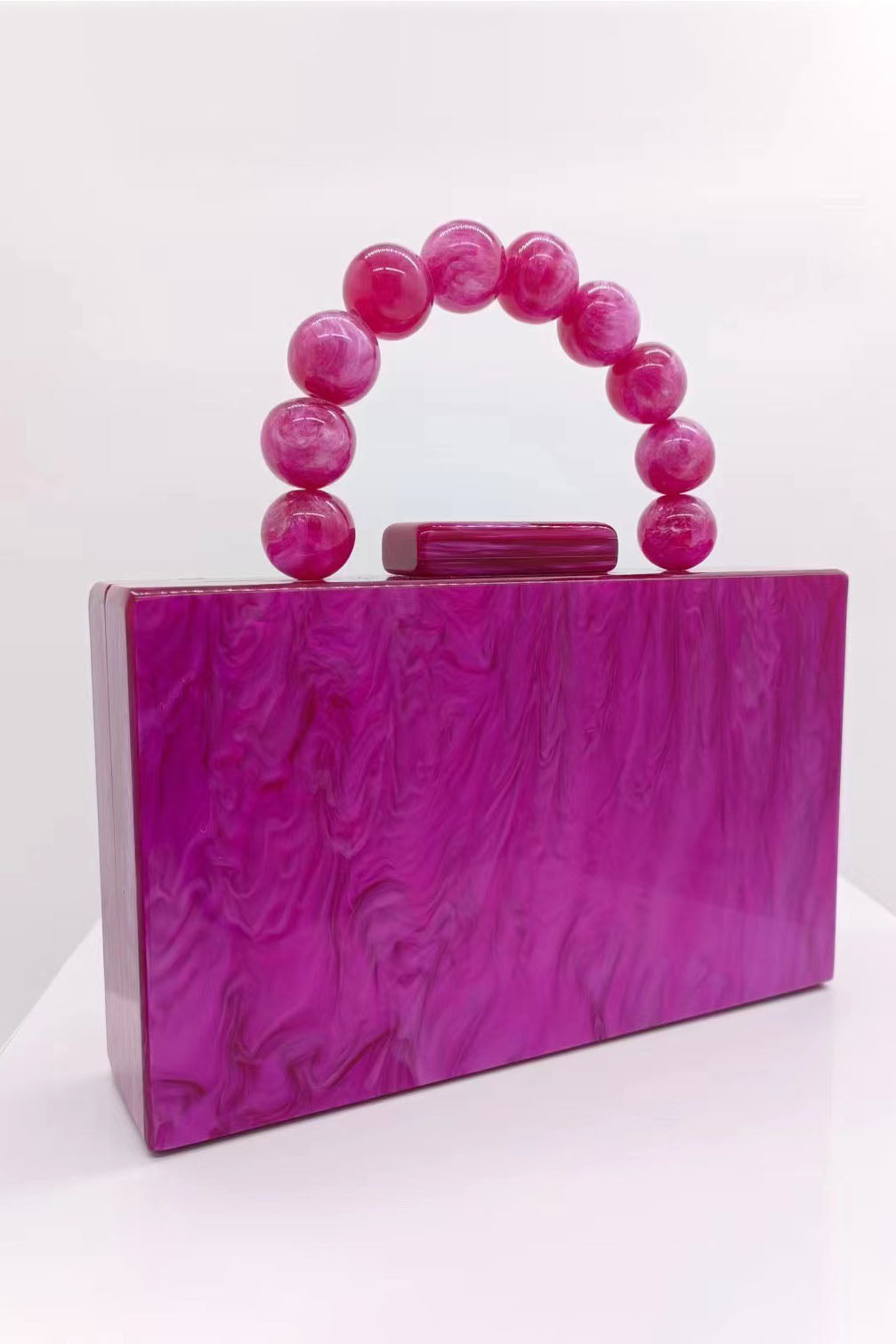 Beaded Chain Marbling Handbag