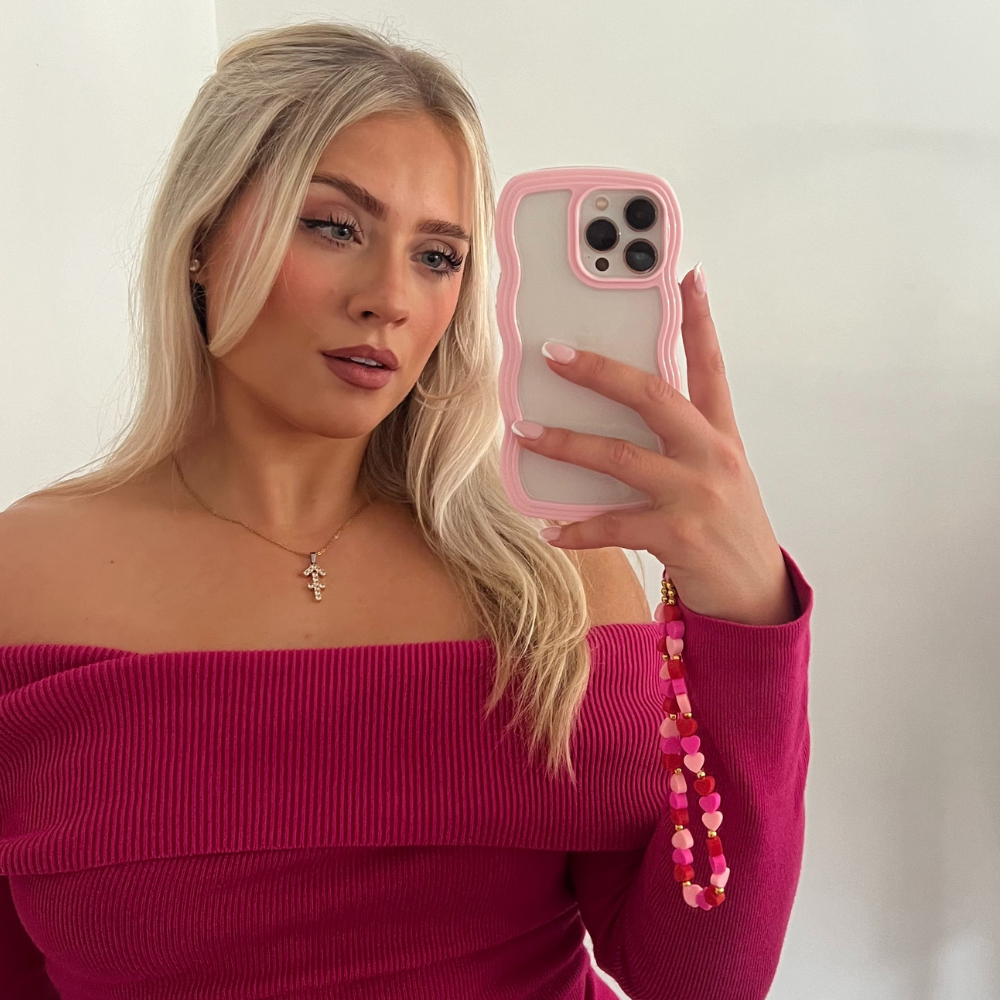 Kavisli Telefon Kılıfı - Pembe 