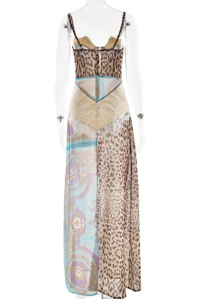 Whispers of the Wild – Waist-Tied Maxi Dress