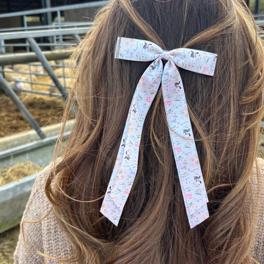 Ribbon Bow Clip - Farmyard Friends