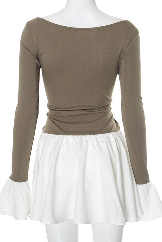 Candice Balloon Sleeves Knit Mini Dress