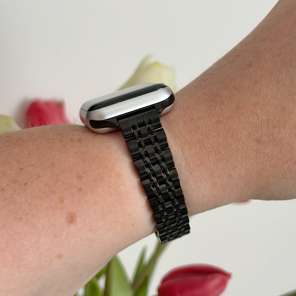 İnce Paslanmaz Çelik Apple Watch Kayışı - Siyah