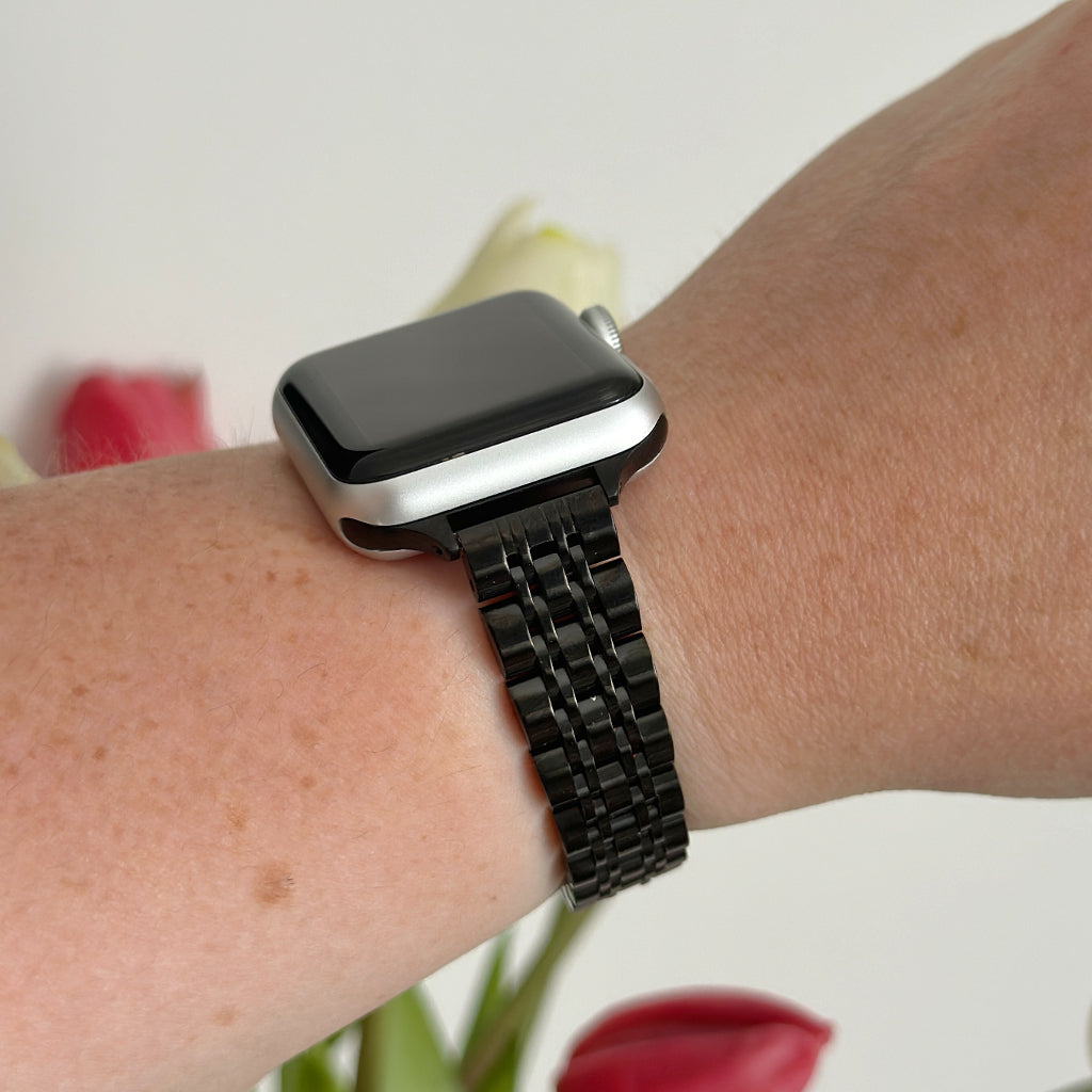 İnce Paslanmaz Çelik Apple Watch Kayışı - Siyah