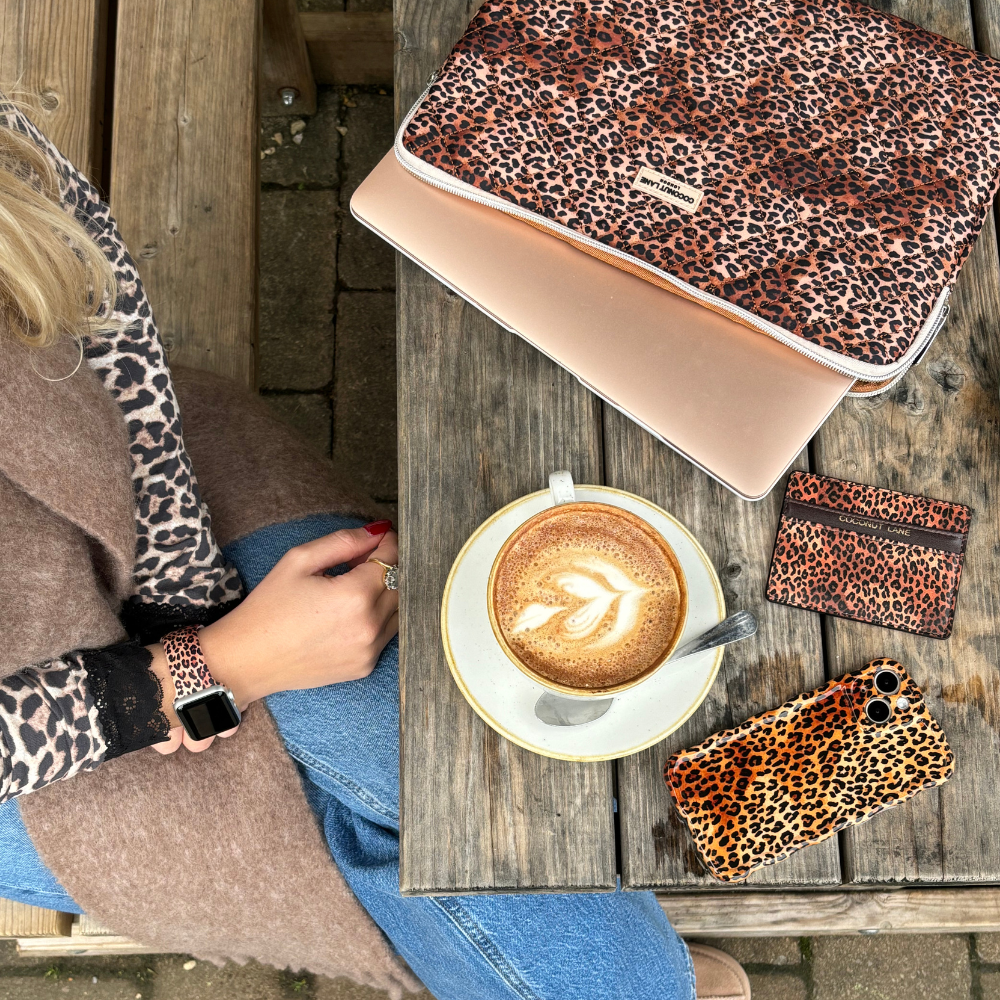 Quilted Leopard Laptop Sleeve
