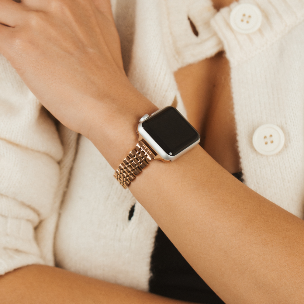 Slim Stainless Steel Apple Watch Strap - Rose Gold