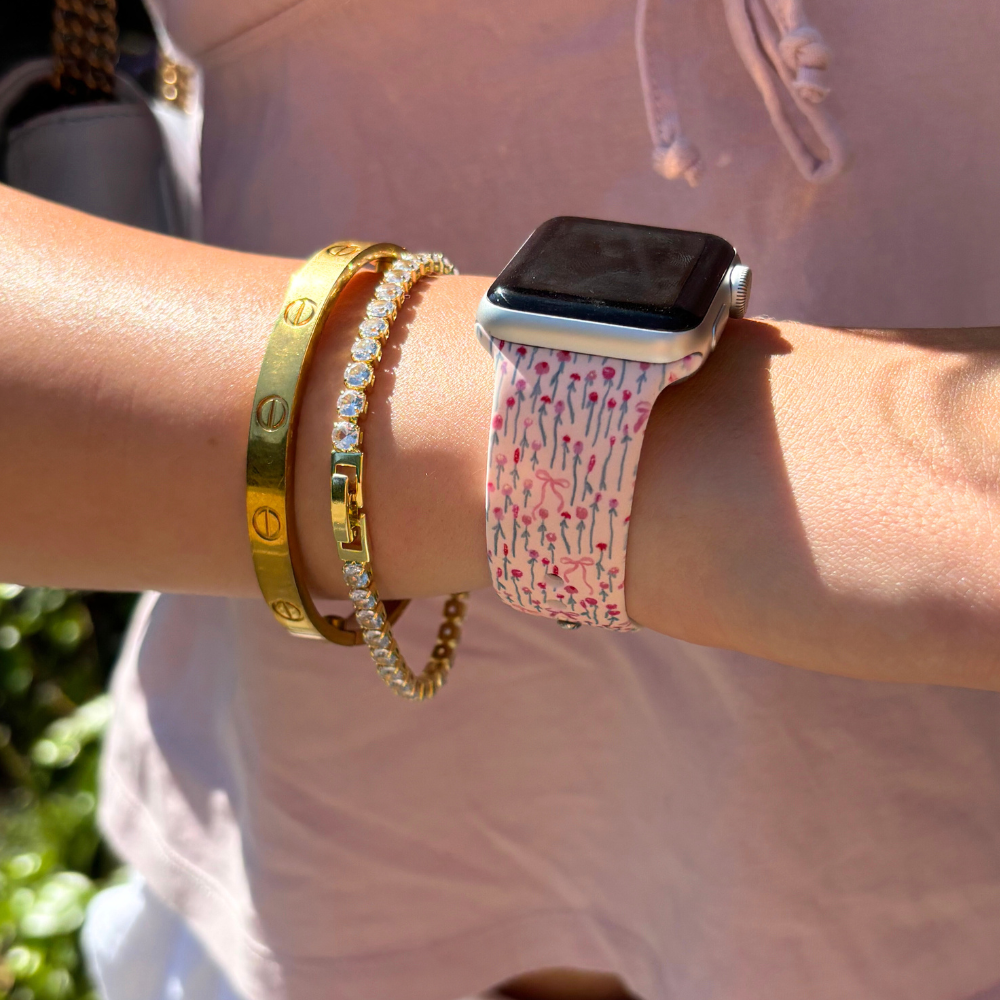 Şakayık Kurdeleli Apple Watch Kayışı