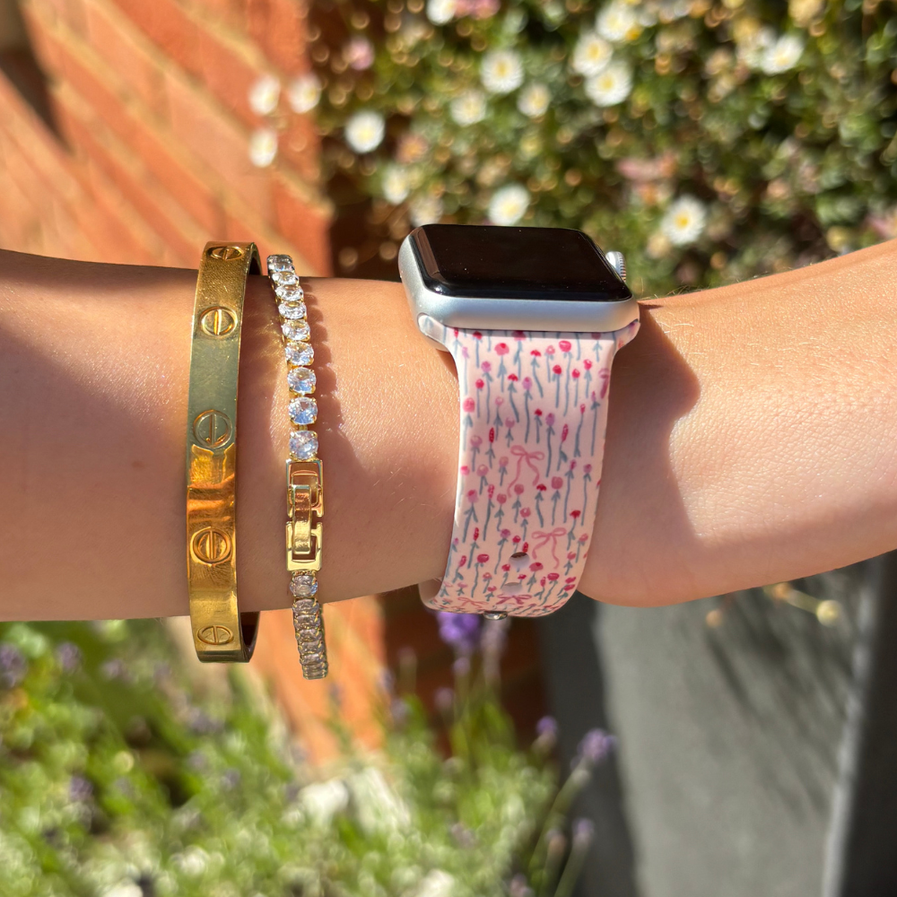 Şakayık Kurdeleli Apple Watch Kayışı