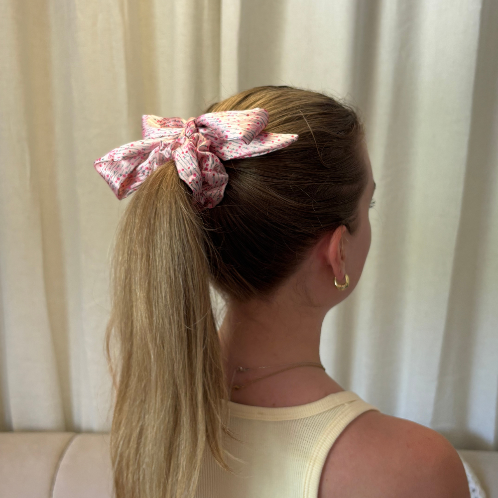 Satin Bow Scrunchie - Peony Bow
