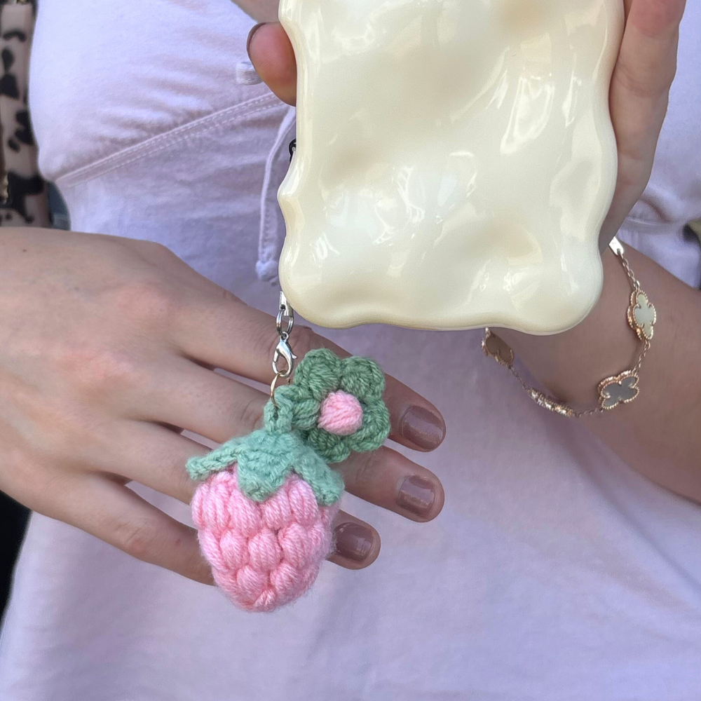 Phone Charm - Pink Strawberry