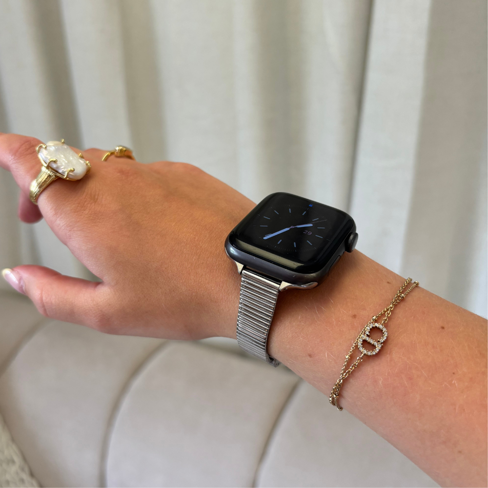 SLIM Fine Line Apple Watch Strap - Silver