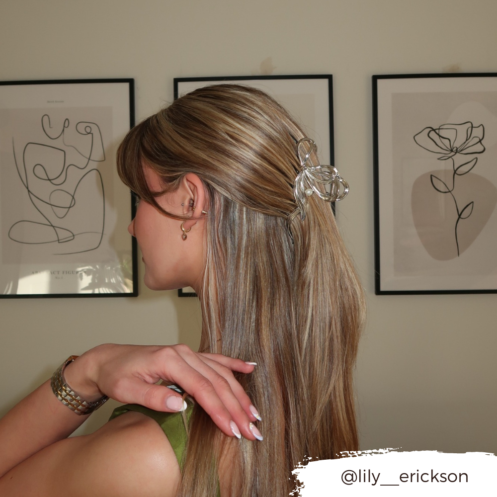 Silver Bow Claw Clip