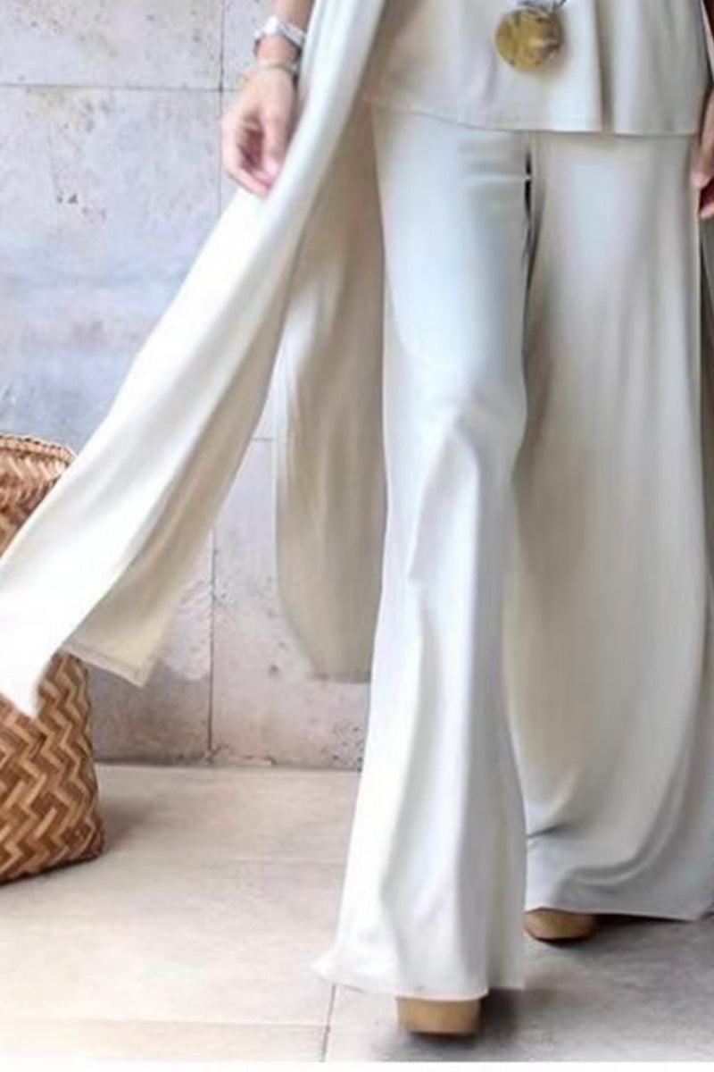 Cardigan Coat Sling Top Wide Leg Pants 3Pcs Set