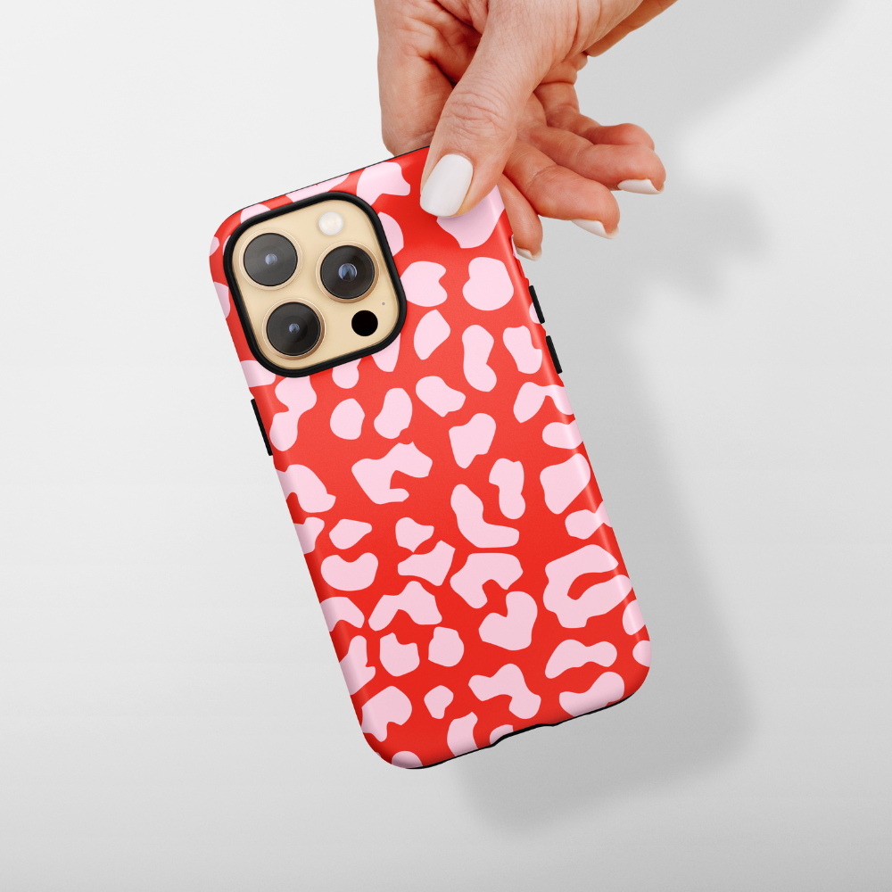 Tough MagSafe® Phone Case - Red & Pink Leopard
