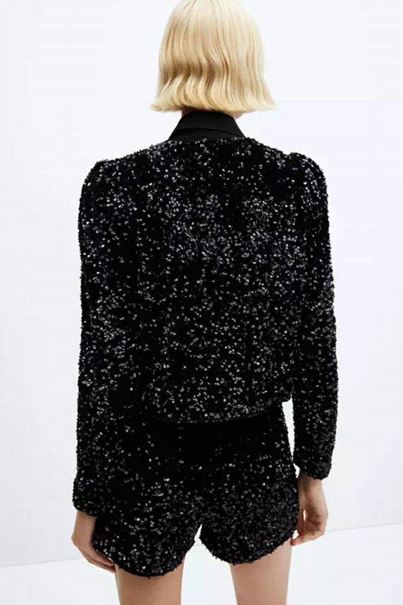 Sequin Embroidered Jacket & Shorts