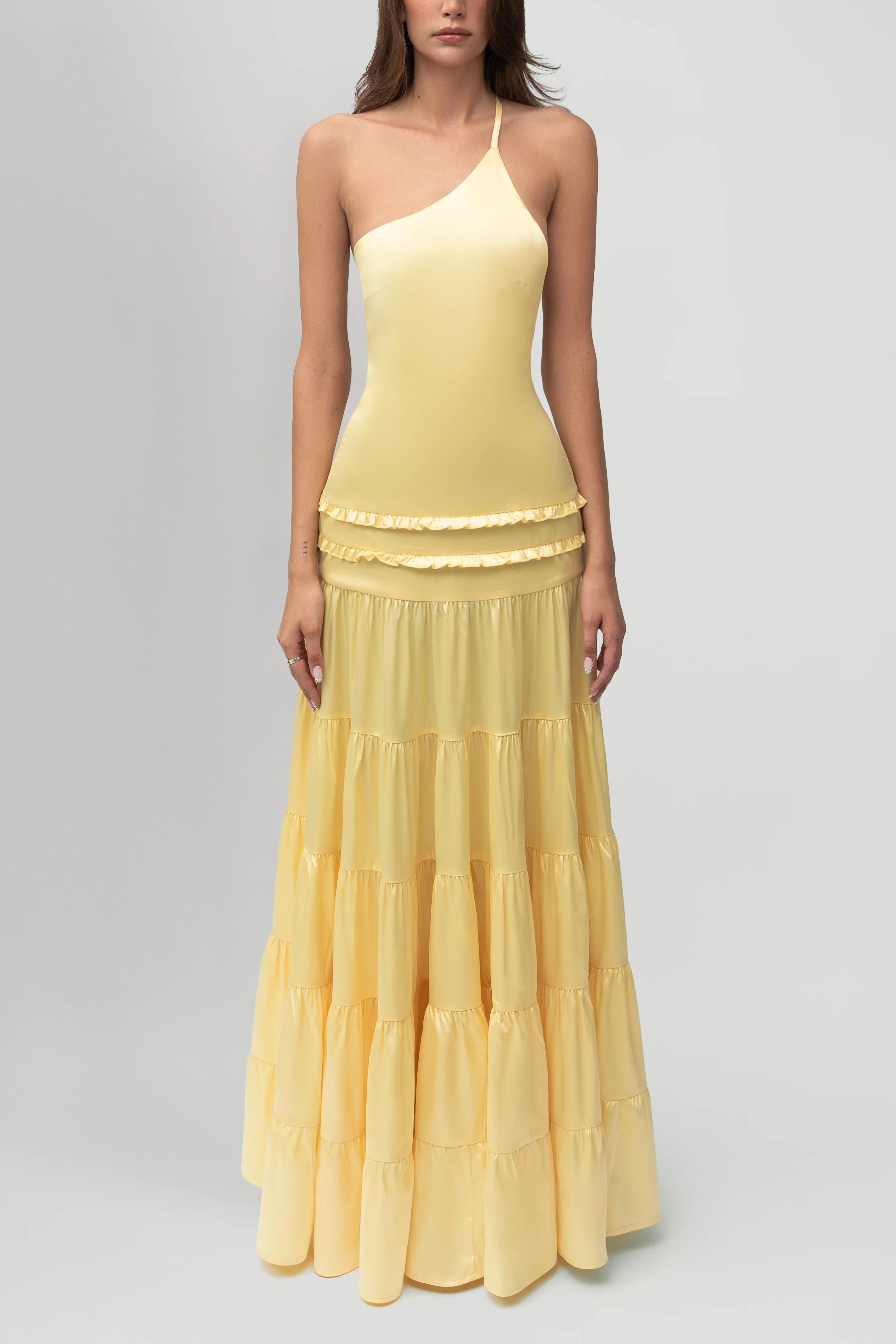 Athena Backless Pleated Maxi Dress