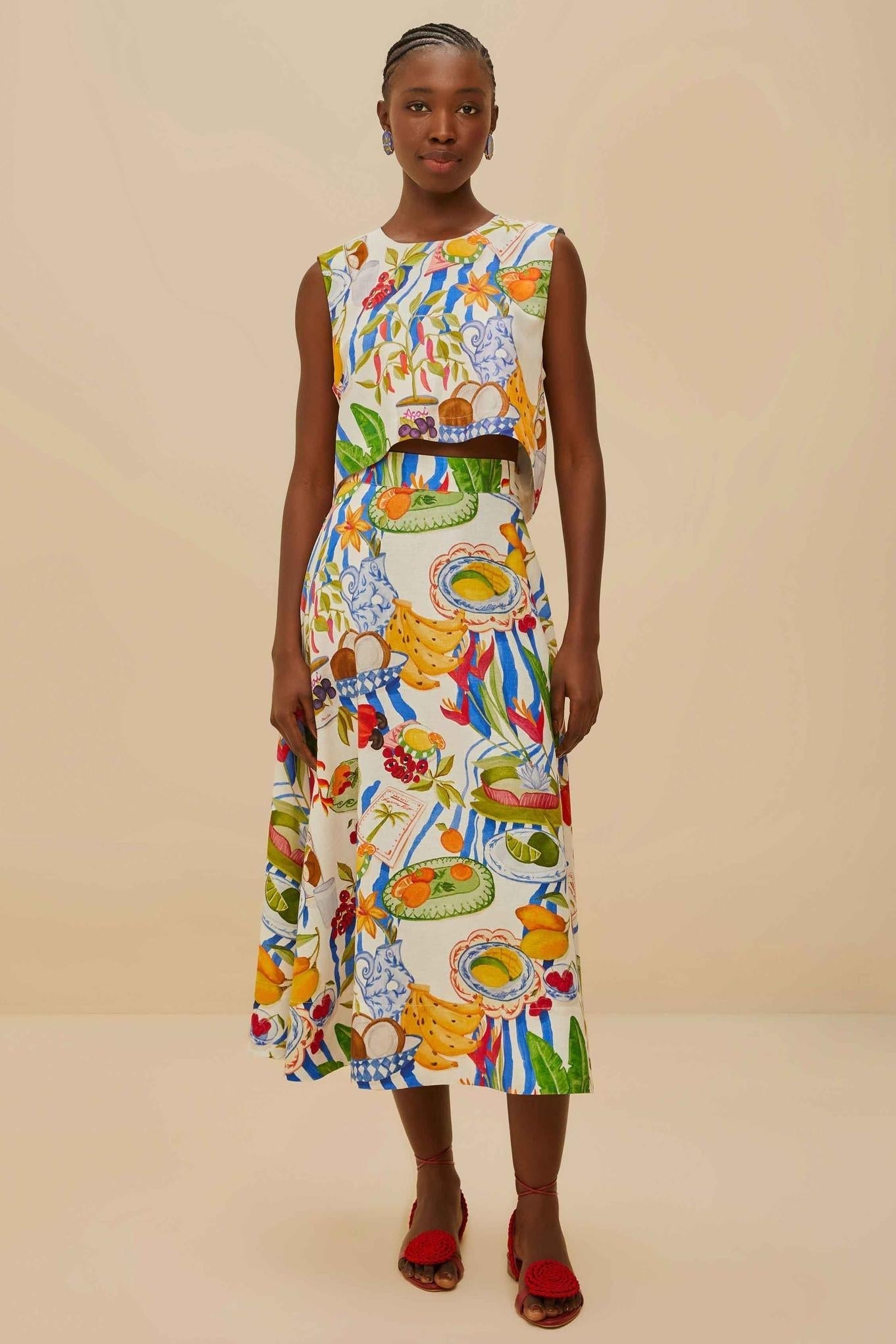 Holiday Joy Fruit Color Skirt Set