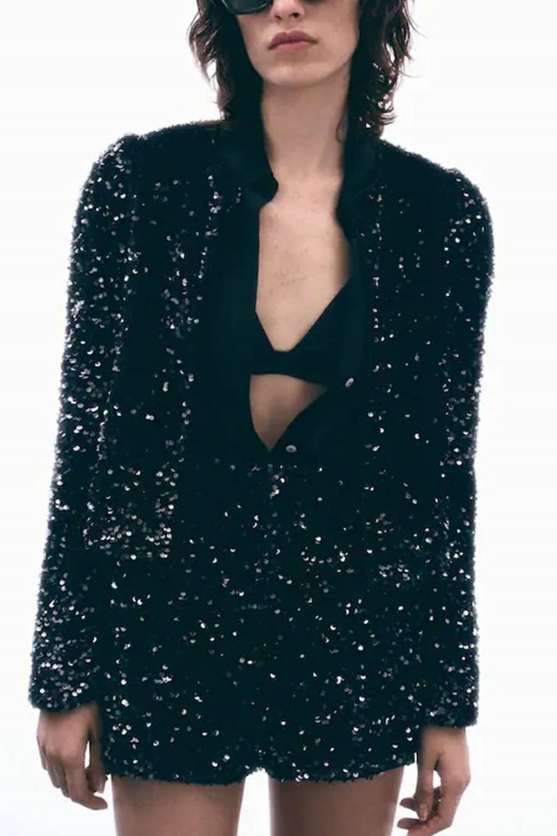 Sequin Embroidered Jacket & Shorts