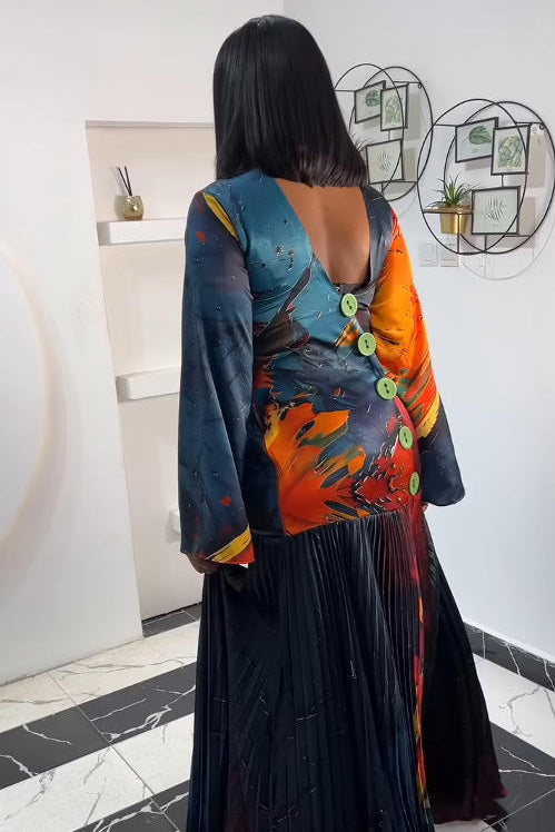 Aurora Pleated Maxi Dress