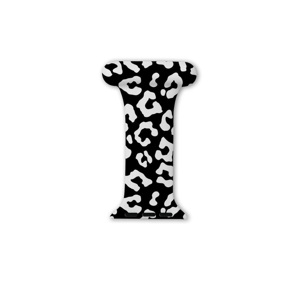 Apple Watch Klipsli Anahtarlık Kayışı - Siyah Leopar Desenli