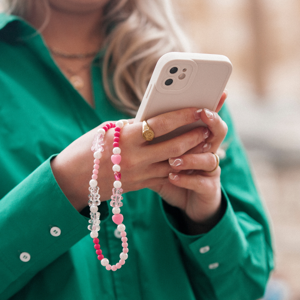 Beaded Phone Strap - Pink Vibes